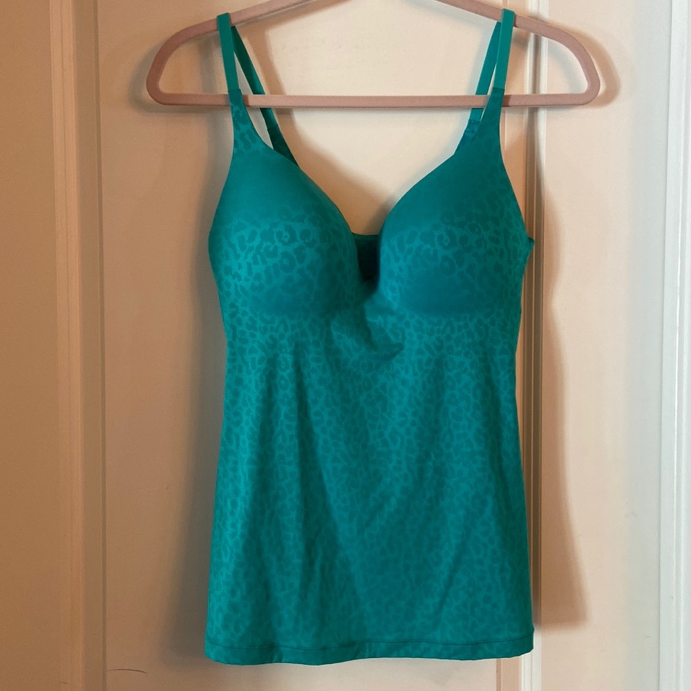 VS molded bra camisole - green leopard like print